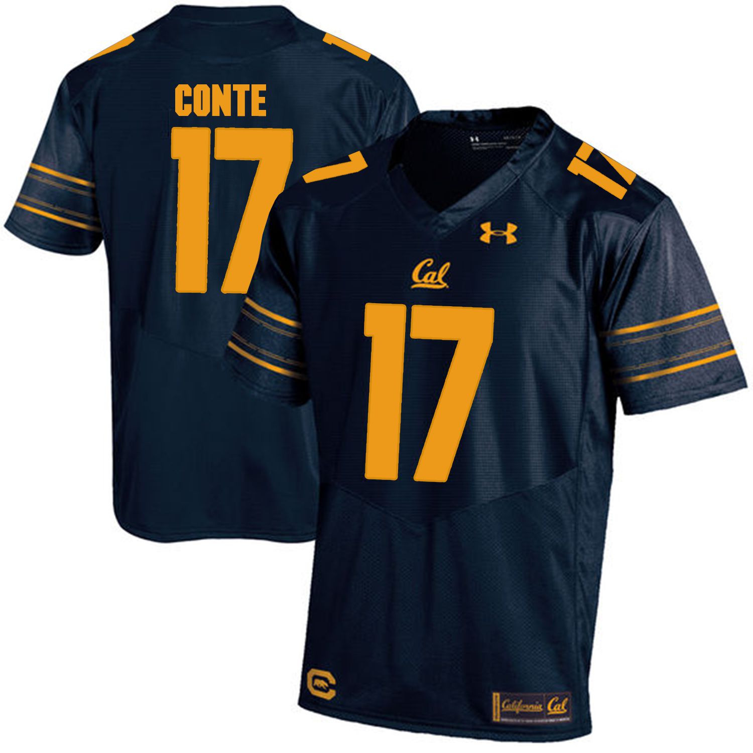 Men California Golden Bears #17 Chris Conte Dark blue Customized NCAA Jerseys->customized ncaa jersey->Custom Jersey